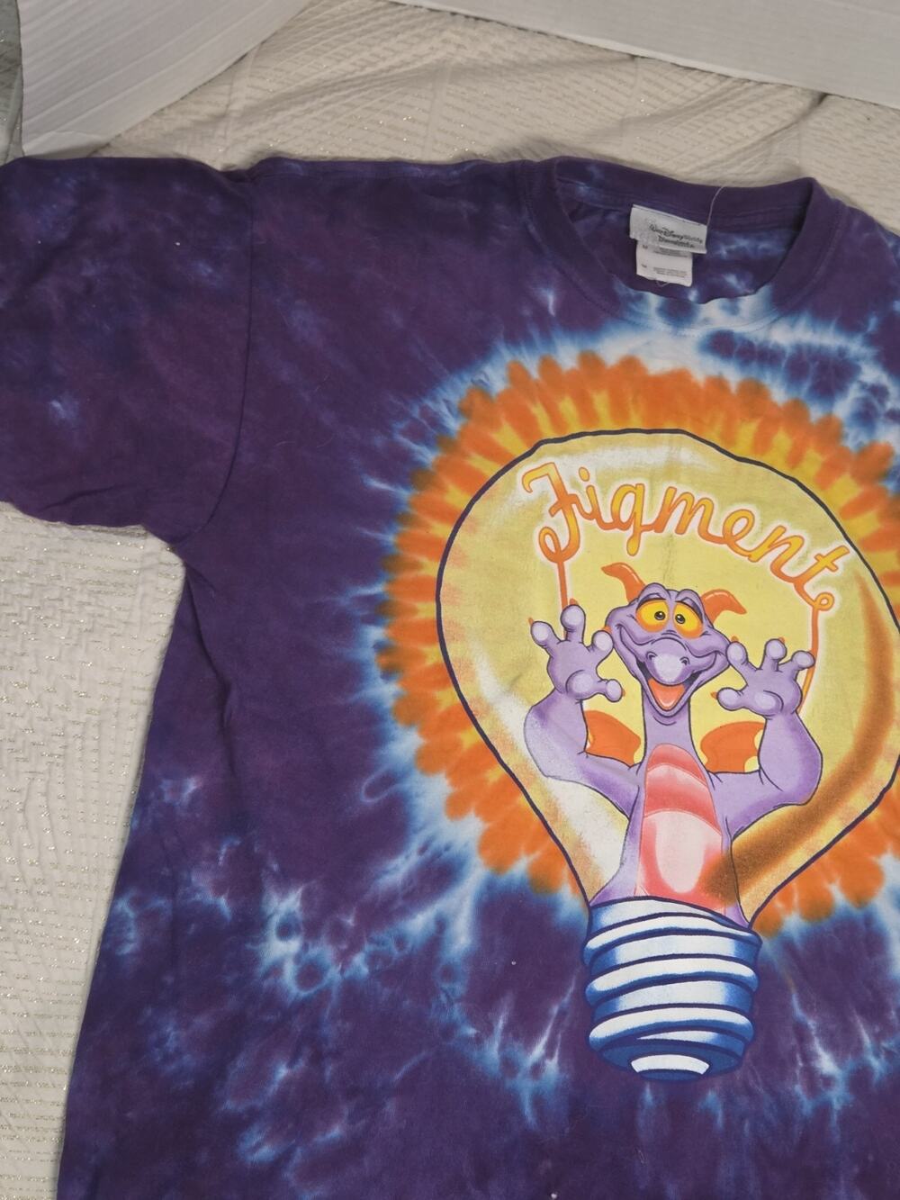Disney Parks Figment The Dragon Medium Purple Tie Dye T Shirt Imagine Epcot Y2k